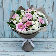 Букет цветов из:  Герберы, Альстромерии и Хризантемы в Нижнесортымском