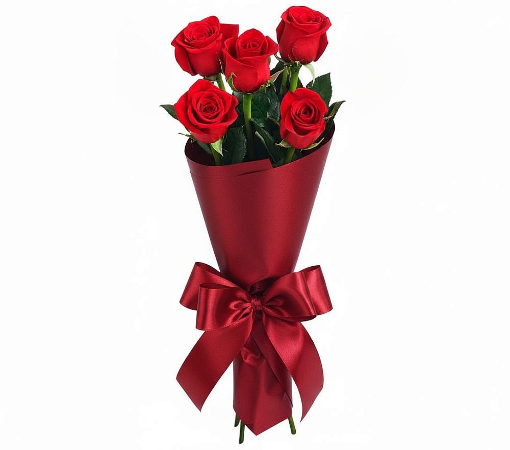 Букет 5 Красных роз Эдлесс Лав в Нижнесортымском