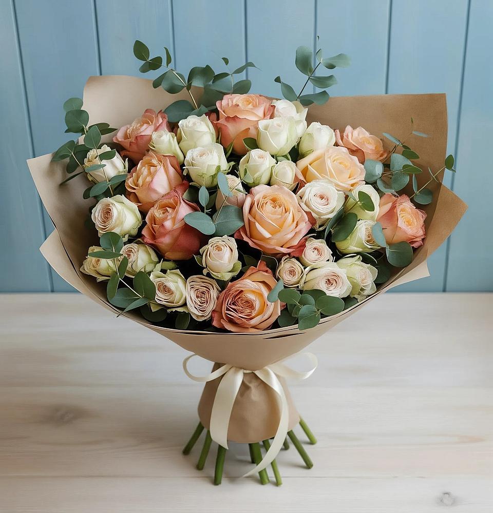 Букет цветов из: Альстромерии и Розы в Нижнесортымском