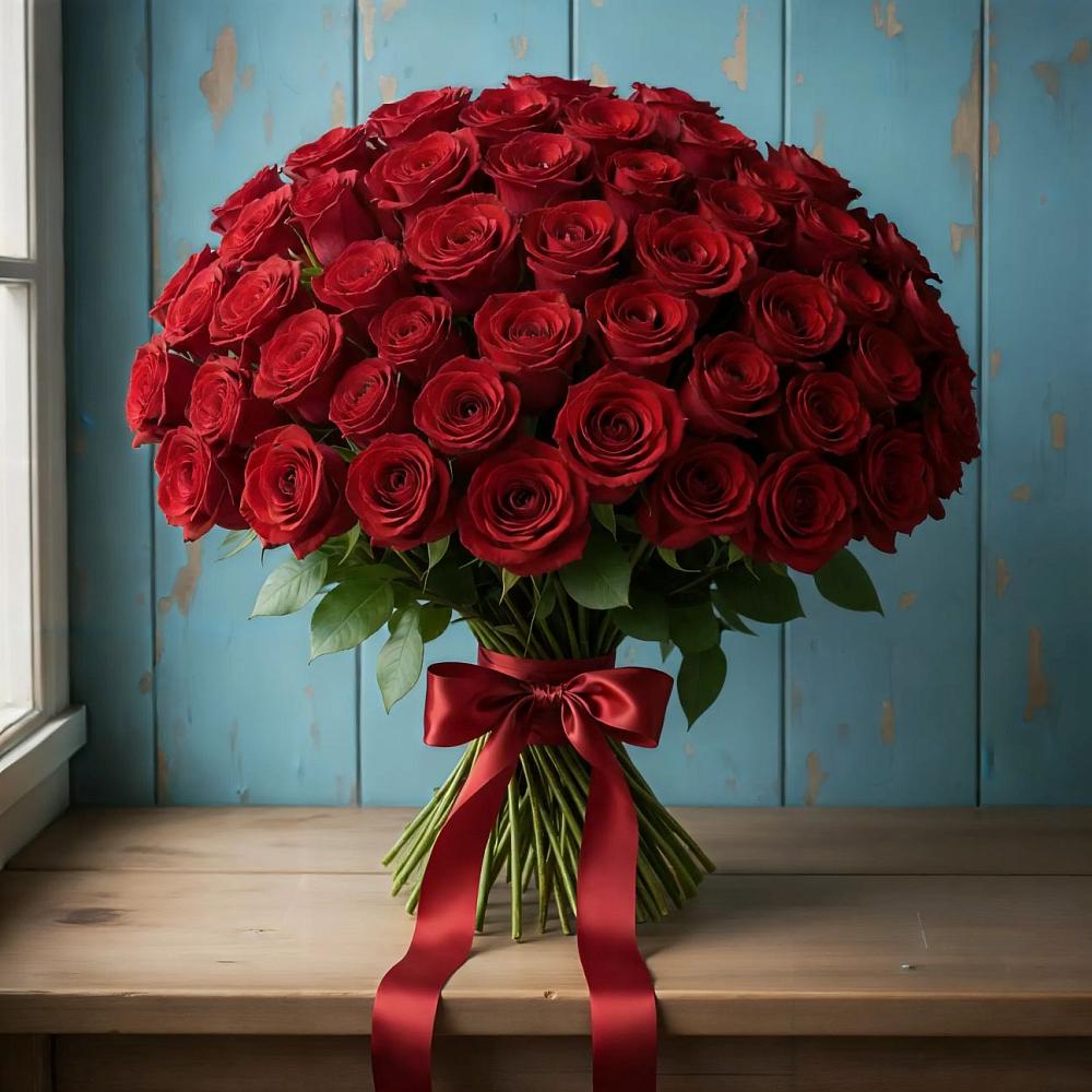 Букет Красные розы Блэк Меджик в Нижнесортымском