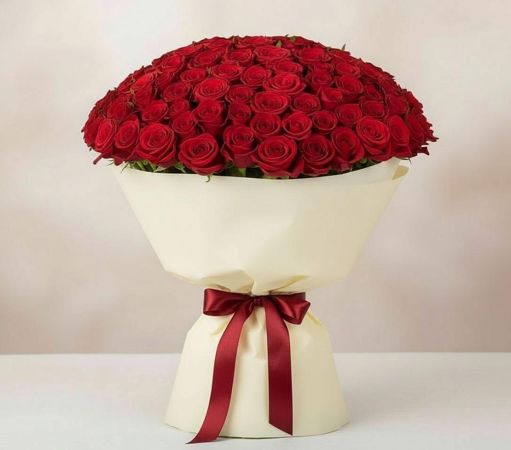 Букет 101 Красная роза Милано в Нижнесортымском