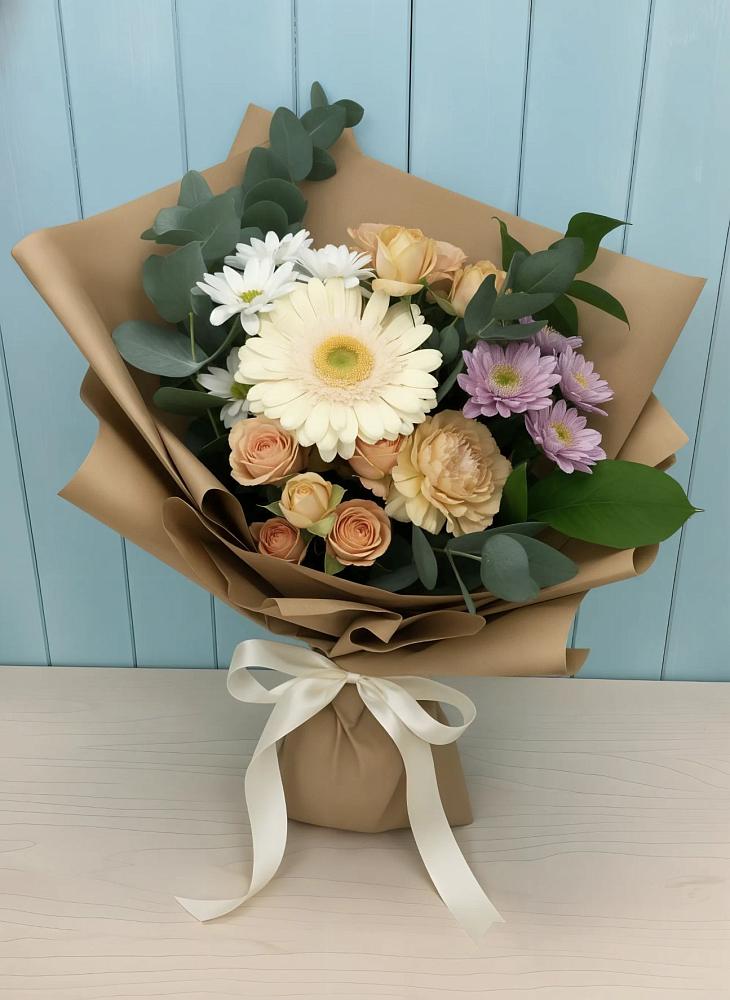 Букет цветов из: Герберы и Хризантемы в Нижнесортымском