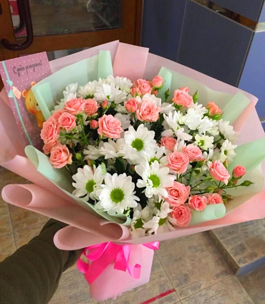 Букет цветов из: Розы и Хризантемы в Нижнесортымском