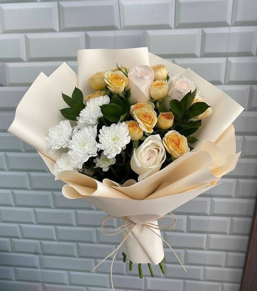 Букет цветов из: Розы и Хризантемы в Нижнесортымском