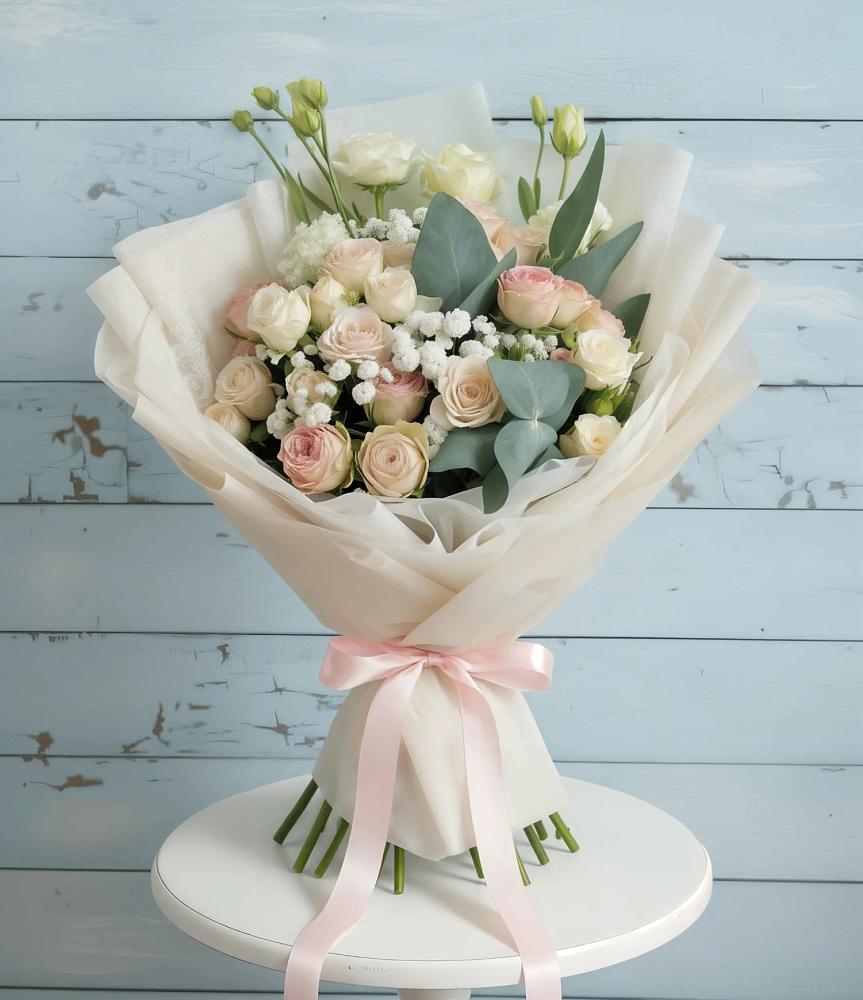 Букет цветов из: Розы и Лизиантусы в Нижнесортымском