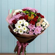 Букет цветов из:  Розы, Хризантемы и Альстромерии в Нижнесортымском