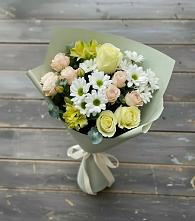 Букет цветов из:  Альстромерии, Розы и Хризантемы в Нижнесортымском