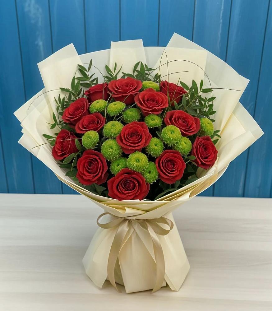 Букет цветов из: Розы и Хризантемы в Нижнесортымском